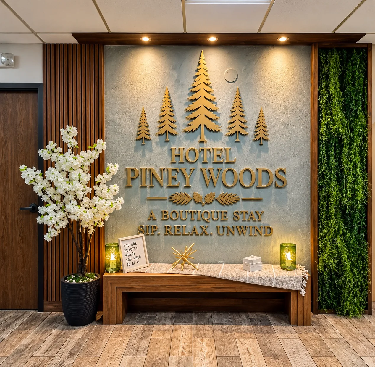 Pine & Pour Bar Wall